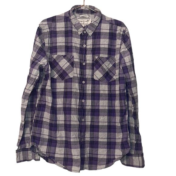 Warp and Weft Long Sleeve cotton Plaid Shirt size XL - Picture 1 of 6